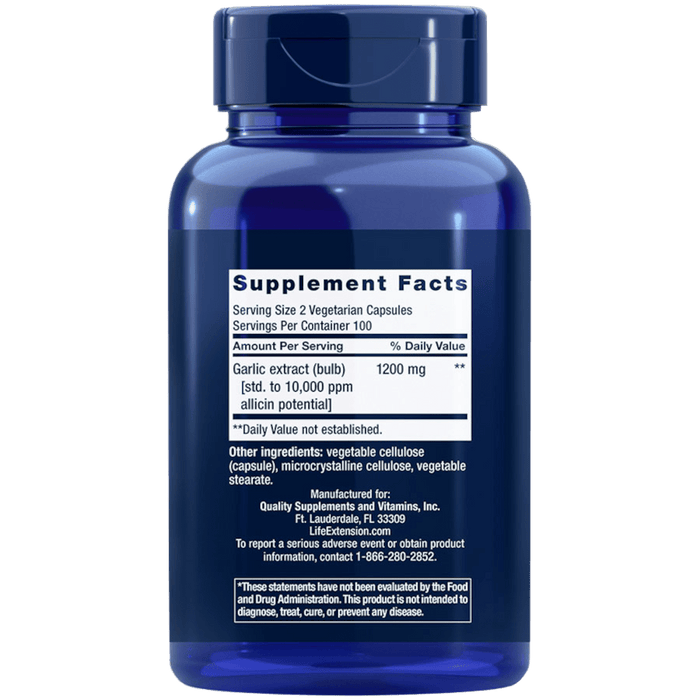 Life Extension Optimized Garlic - 200 Vegetarian Capsules - Health As It Ought to Be