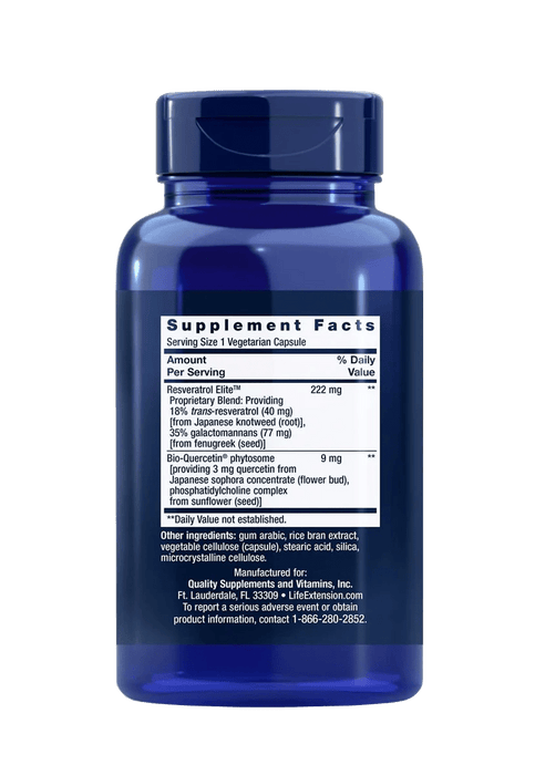 Life Extension Optimized Resveratrol Elite™ - 60 Vegetarian Capsules - Health As It Ought to Be