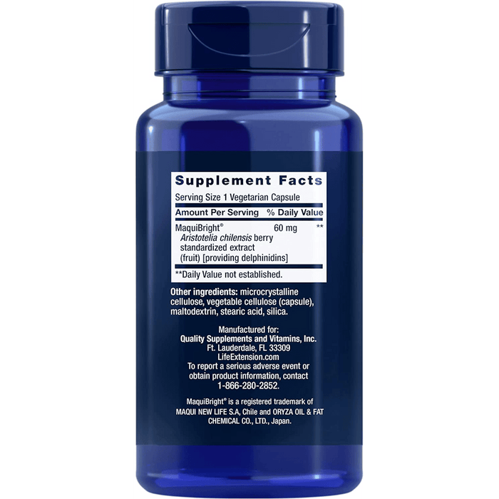 Life Extension Tear Support with MaquiBright®60mg - 30 Vegetarian Capsules - Health As It Ought to Be