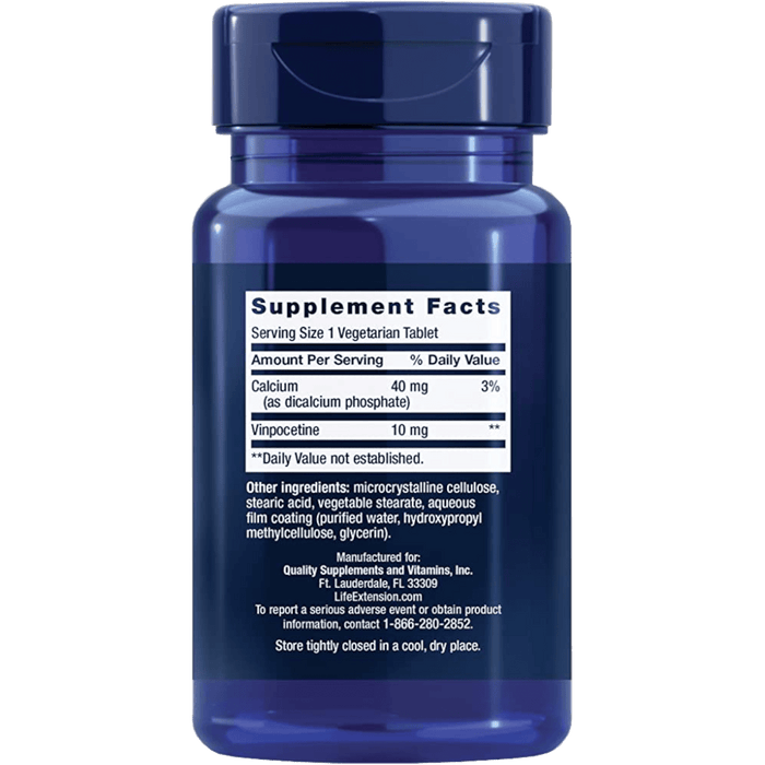 Life Extension Vinpocetine 10 mg - 100 Vegetarian Tablets - Health As It Ought to Be