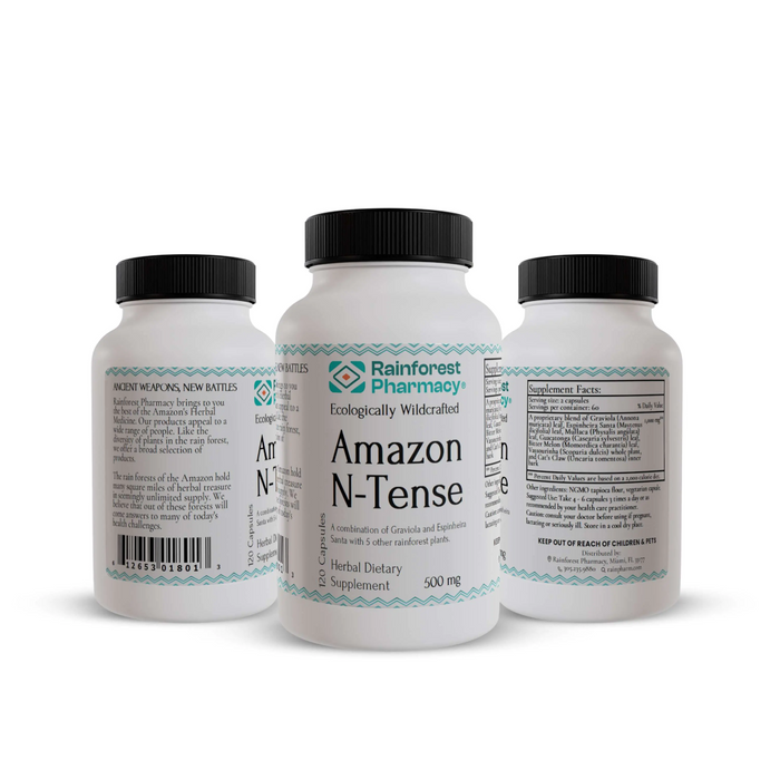 Rainforest Pharmacy N-Tense 500 mg - 120 Veg Capsules - Health As It Ought to Be