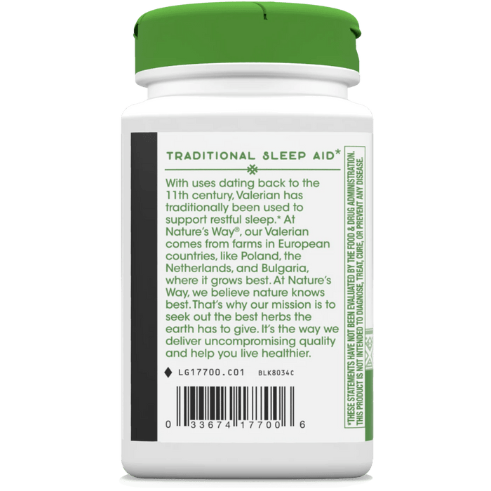 Nature's Way Valerian Root - 100 Vegan Capsules - Health As It Ought to Be