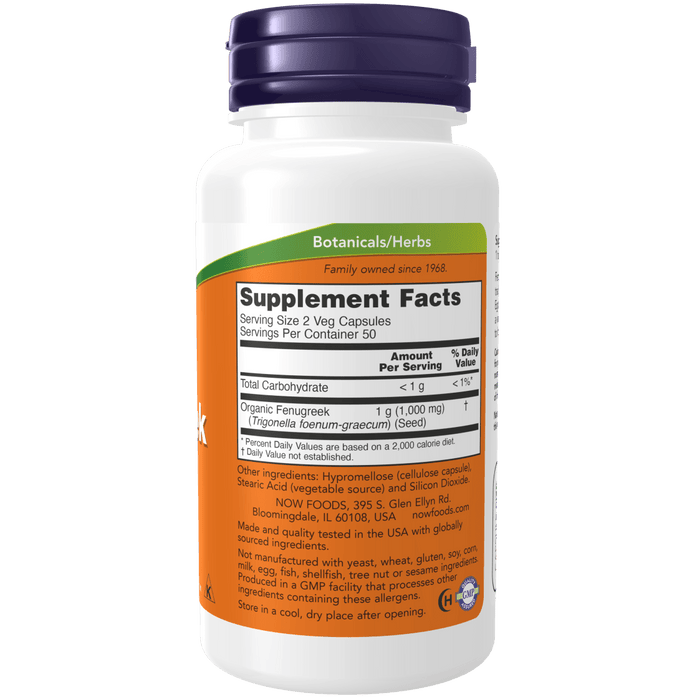 Now Foods Fenugreek 500 mg - 100 Veg Capsules - Health As It Ought to Be