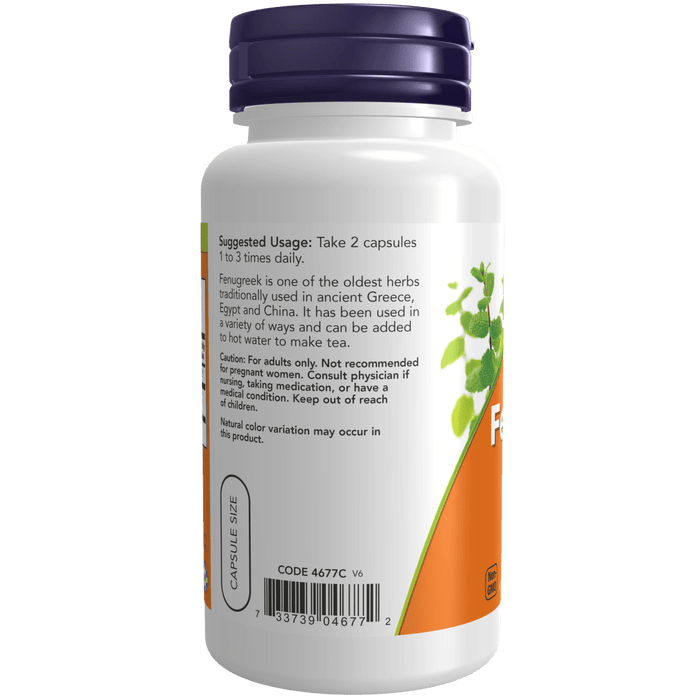 Now Foods Fenugreek 500 mg - 100 Veg Capsules - Health As It Ought to Be
