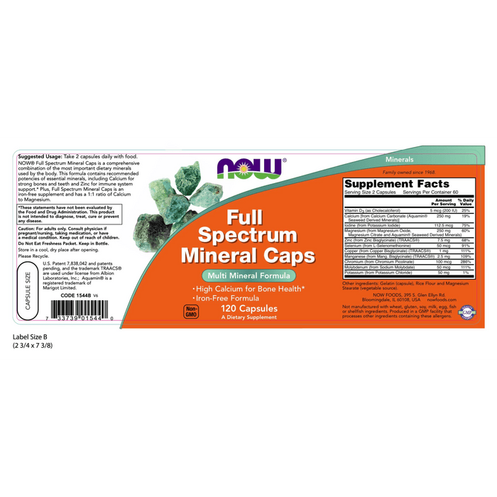 Now Foods Full Spectrum Mineral Caps - 120 Capsules - Health As It Ought to Be
