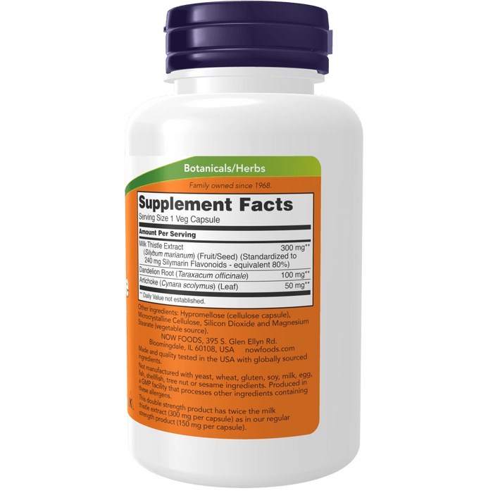 Now Foods Milk Thistle Extract Silymarin Double Strength 300 mg - 100 Veg Capsules - Health As It Ought to Be