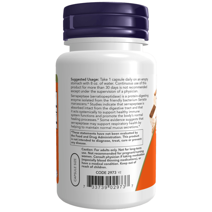 Now Foods Serrapeptase - 60 Veg Capsules - Health As It Ought to Be