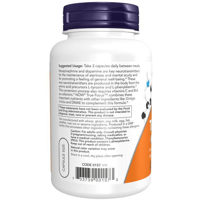 Now Foods True Focus™ - 90 Veg Capsules - Health As It Ought to Be