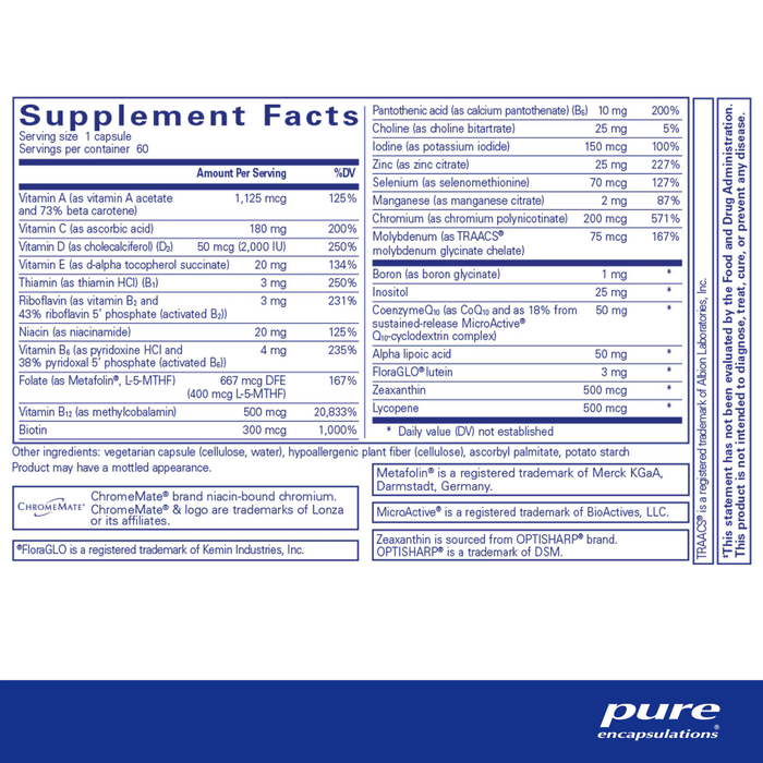 Pure Encapsulations O.N.E. Multivitamin - 60 Capsules