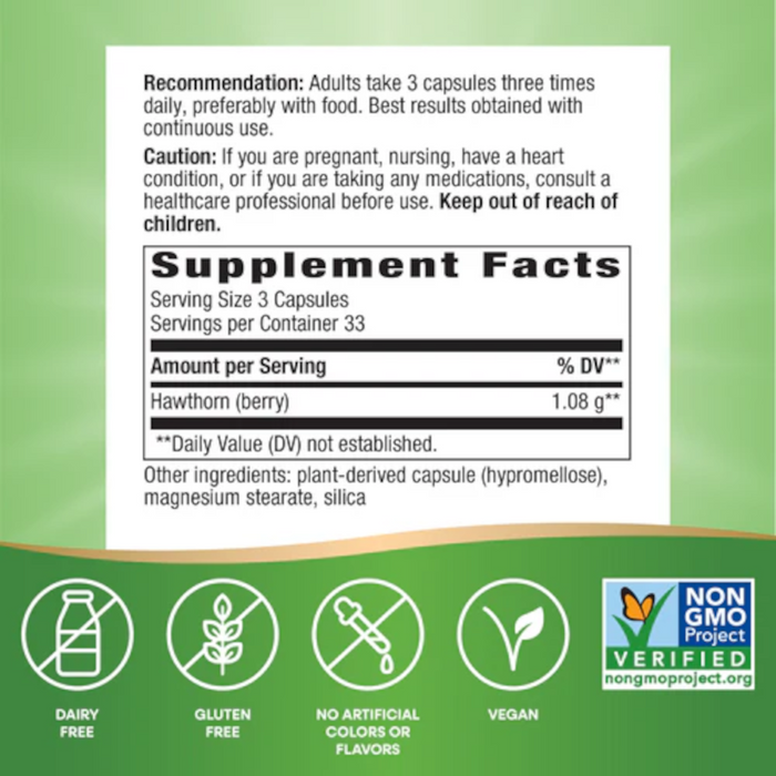 Nature's Way Hawthorn Berries - 100 Capsules - Health As It Ought to Be