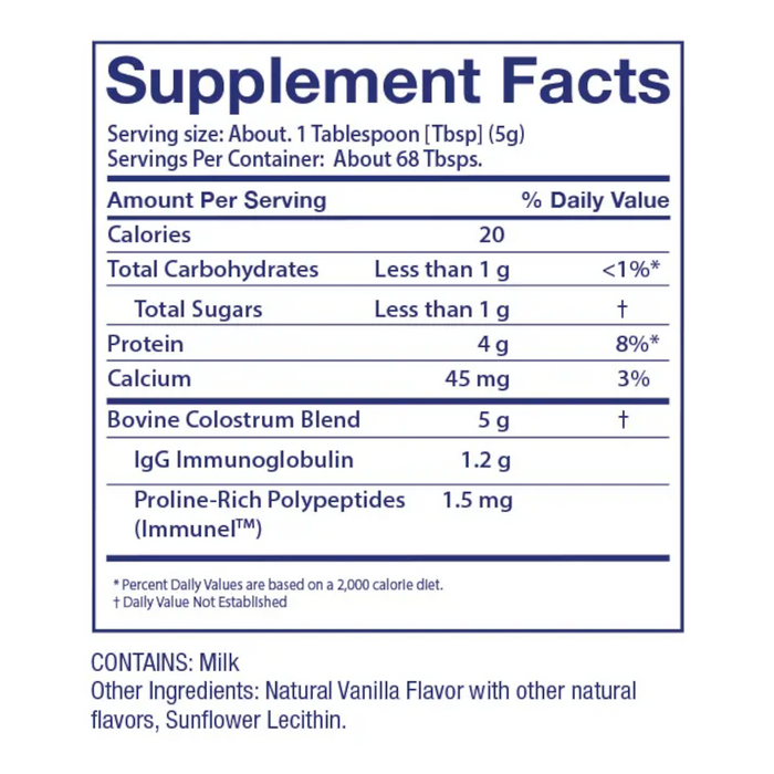 Sovereign Laboratories PRO Colostrum-LD Powder Natural Vanilla Flavor - 12 oz. - Health As It Ought to Be