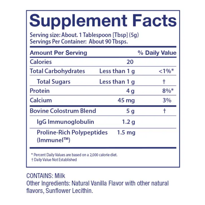 Sovereign Laboratories PRO Colostrum-LD Powder Natural Vanilla Flavor - 16 oz. - Health As It Ought to Be