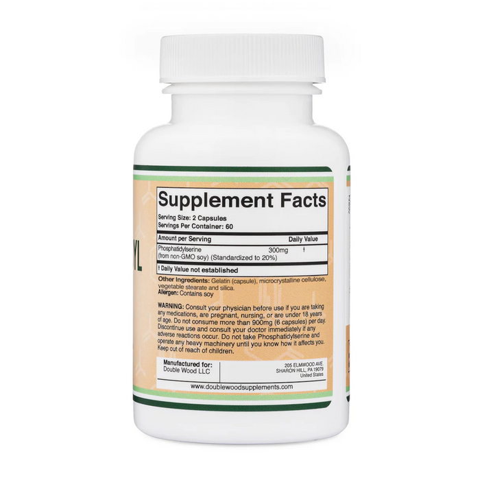Double Wood Supplements Phosphatidyl Serine 300 mg - 120 Capsules - Health As It Ought to Be