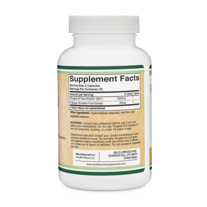 Double Wood Supplements Tongkat Ali Complex 1020 mg - 120 Capsules