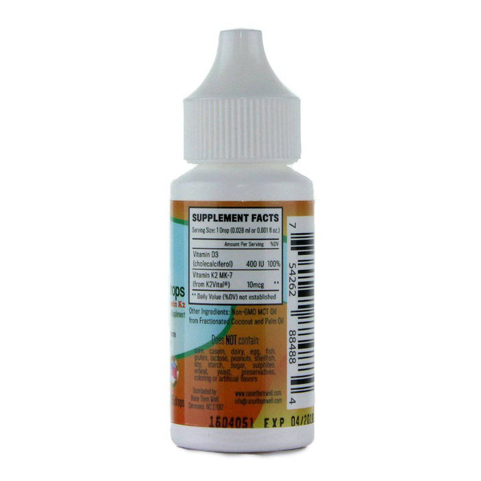 Raise Them Well Baby Vitamin D3 and K2 Drops for Ultimate Bone and Teeth Health - 365 Drops - Health As It Ought to Be