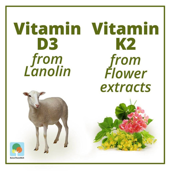 Raise Them Well Baby Vitamin D3 and K2 Drops for Ultimate Bone and Teeth Health - 365 Drops - Health As It Ought to Be