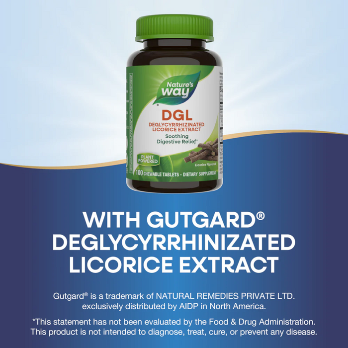 Nature's Way DGL Licorice Flavored - 100 Chewable Tablets - Health As It Ought to Be