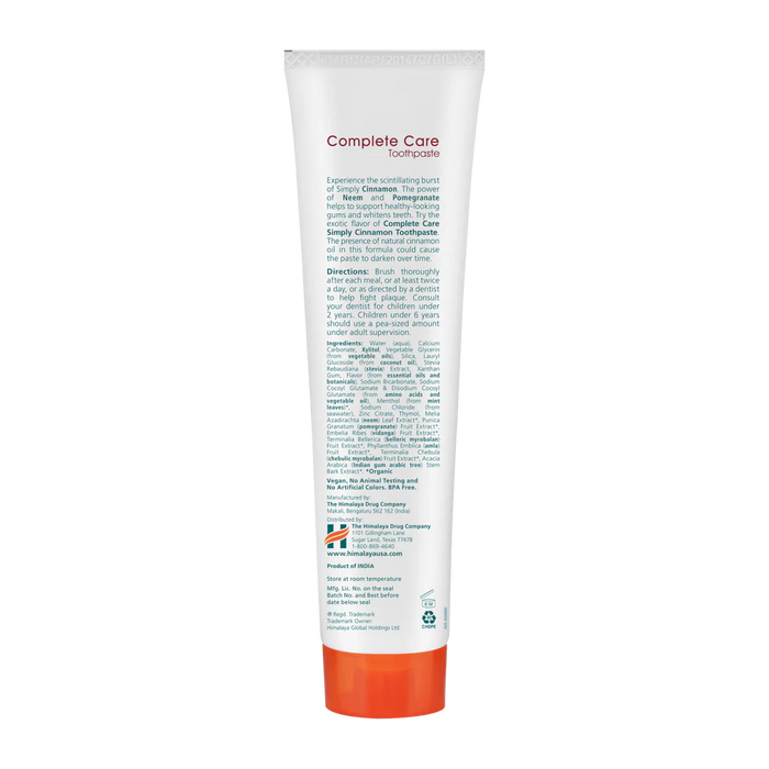Himalaya Herbal Healthcare Simply Cinnamon Complete Care Toothpaste - 5.29 oz. - Health As It Ought to Be