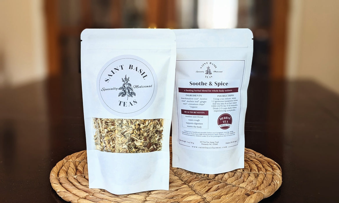 Saint Basil Teas Soothe and Spice Herbal Tea 3oz PATIENT ONLY - Health As It Ought to Be