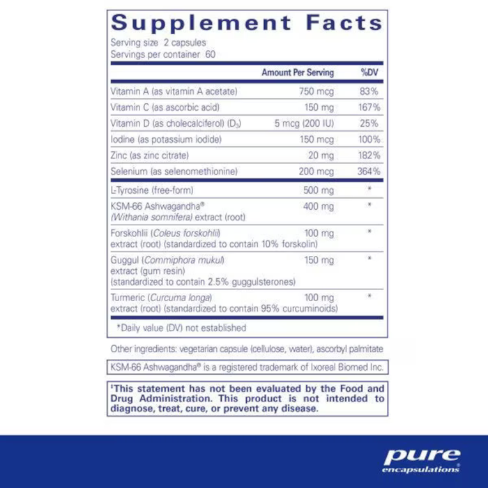 Pure Encapsulations Thyroid Support Complex - 120 Capsules - Health As It Ought to Be