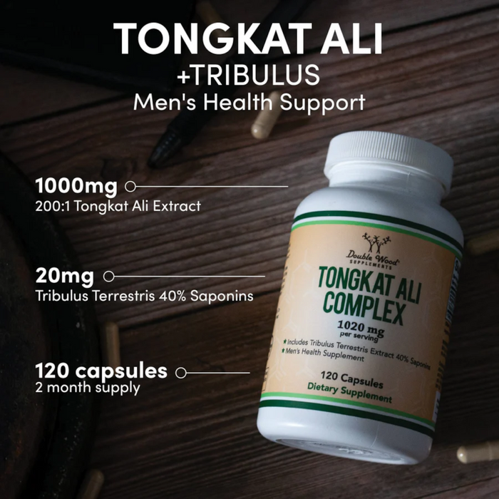 Double Wood Supplements Tongkat Ali Complex 1020 mg - 120 Capsules