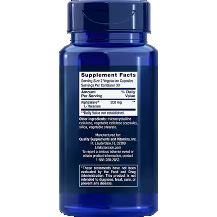 Life Extension L-Theanine 200 mg - 60 Vegetarian Capsules