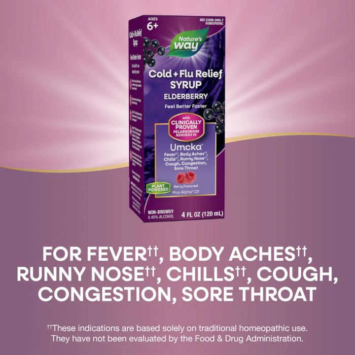 Nature's Way Umcka Cold + Flu Elderberry Syrup - 4 oz. - Health As It Ought to Be
