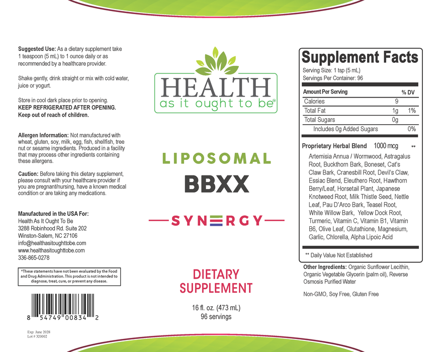 HAIOTB Liposomal BBXX Syn3rgy - 16 oz.