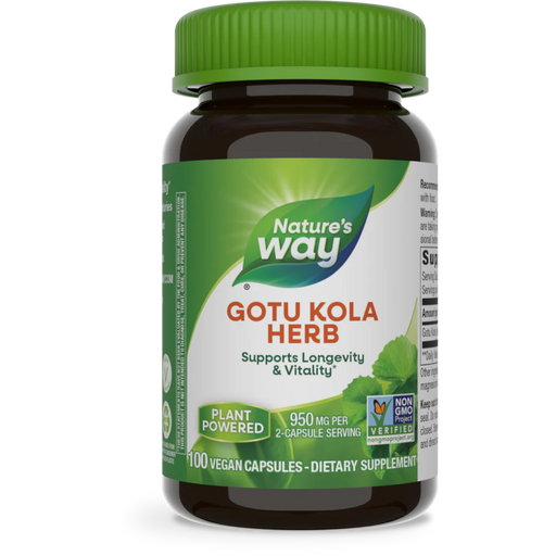 Nature's Way Gotu Kola Herb 475 mg - 100 Vegetarian Capsules - Health As It Ought to Be