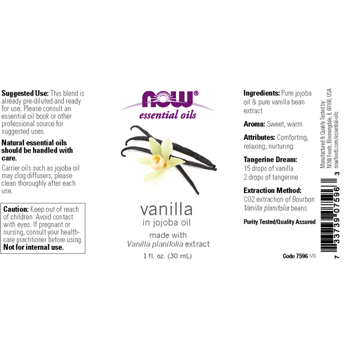 Now Foods Vanilla in Jojoba - 1 fl oz.