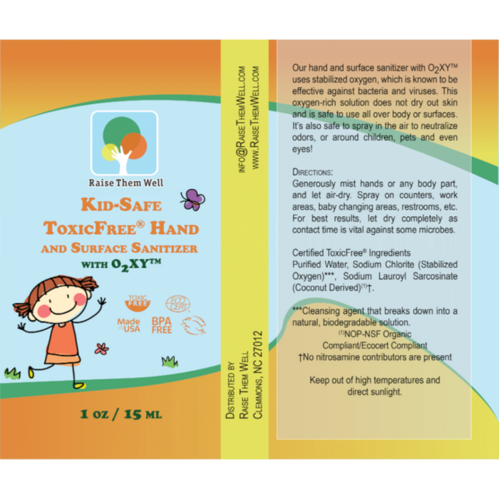 Raise Them Well 3-Pack, Kid-Safe, Certified ToxicFree® Hand and Surface Sanitizer - Health As It Ought to Be